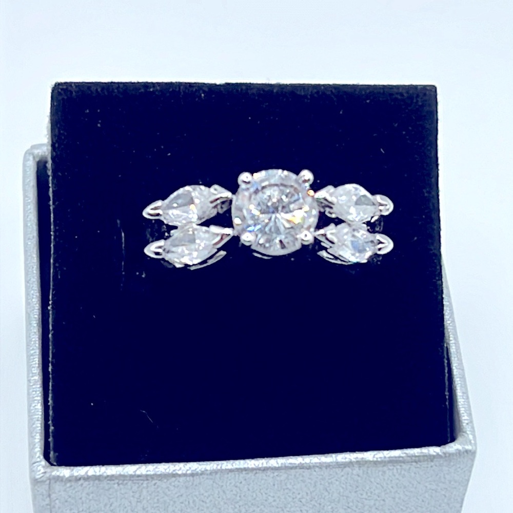 SILVER FILLED RING WITH CUBIC ZIRCONIA - Picture 3 of 4